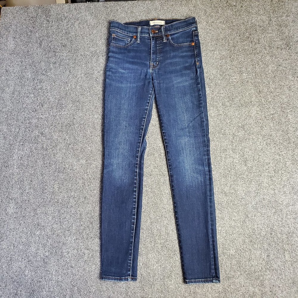 Madewell 9" High Rise Skinny 25 (Meas 25x27.5, 9" Rise) Dark Wash Jeans A14